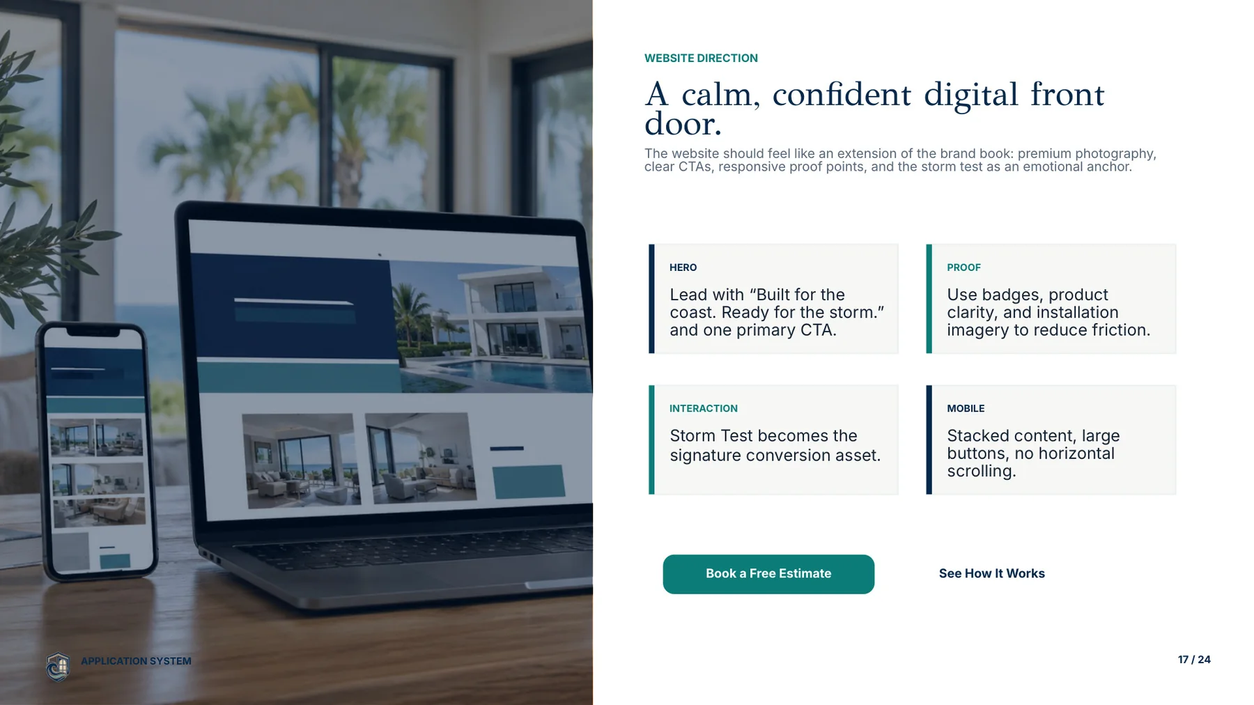 The Coastal Impact website shown on a laptop and a phone